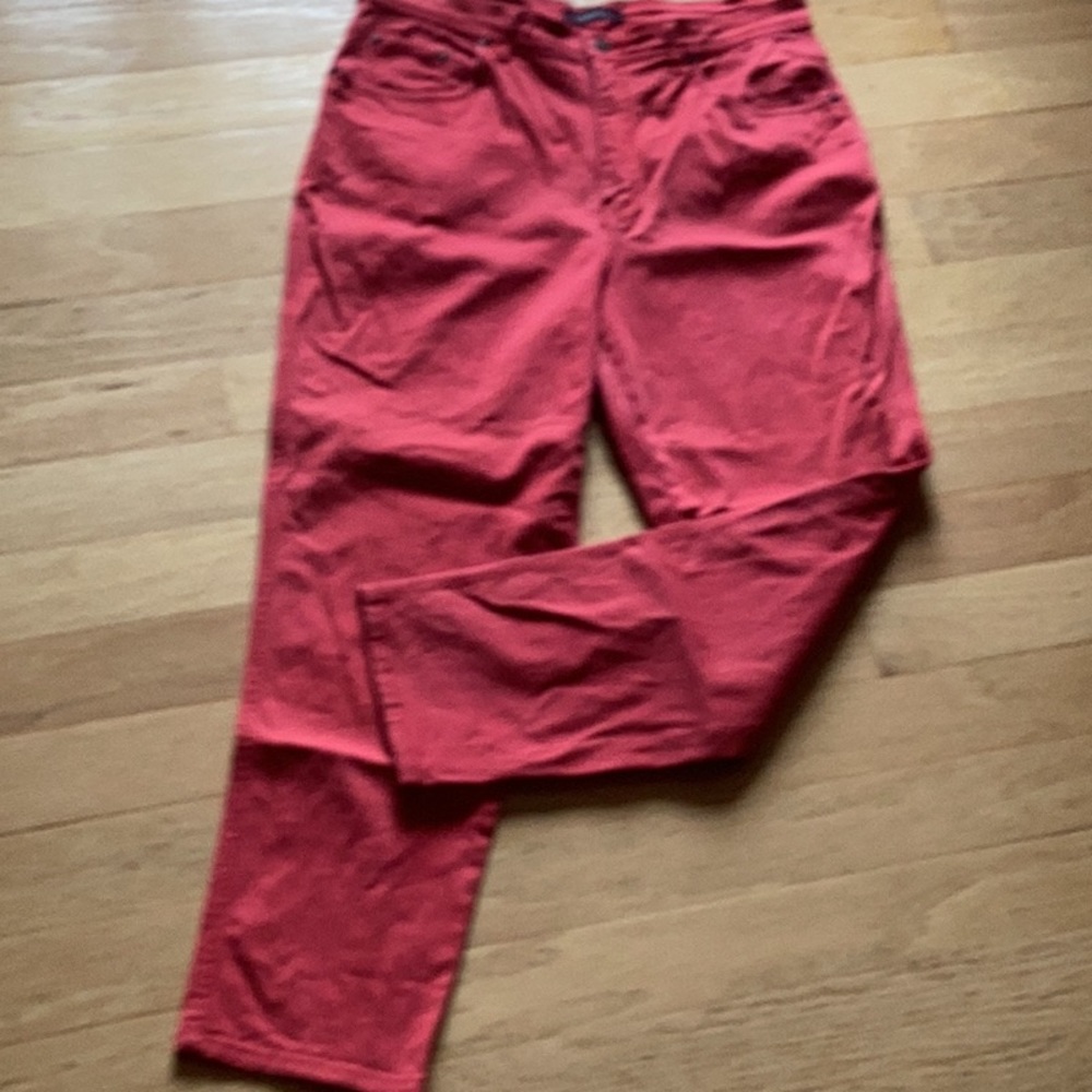 Bill Blass Jeans light red stretch natural waist straight leg 5 pocket j…